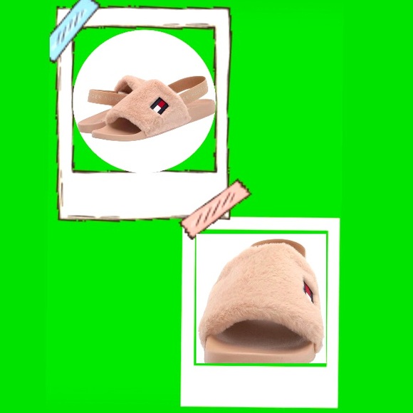 [#1014] TOMMY HILFIGER | twHahna Faux Fur Slingback Sandals | Taupe | 10 - Picture 9 of 9